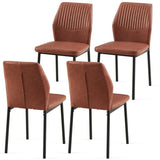 ZUN Brown PU Leather Dining Chairs Set of 4 Faux Leather Dining Chairs Living Room Chair Modern Kitchen W1164P195158