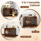 2-in-1 Dog Crate End Table - Rustic Brown, 88lbs Capacity, Farmhouse Style, 32.5"x18.5"x23.5" 48731244