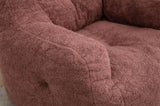 010-Soft Teddy Fabric Tufted Foam Bean Bag Chair With Teddy Fabric Bean Paste Red W52753863