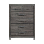 ZUN Modern Sleek Design Bedroom Furniture 1pc Beautiful Chest with 6 Drawers Brownish Gray and Antique B011P255196