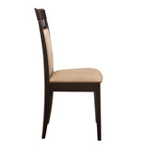 Beige and Cappuccino Upholstered Side Chairs B062P145462