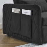55" Modern Convertible Sofa Bed with 2 Detachable Arm Pockets, Velvet Loveseat Sofa with Pull Out W119363989