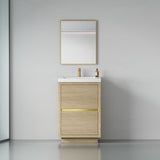 24" Freestanding Bathroom Vanity with Sink, Bathroom Storage Vanity Cabinet with Stone Resin W1573P211190