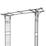 ZUN Flat Roof Wrought Iron Arches Plant Climbing Frame 31343687