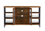 ZUN JHX Industrial Wine Bar Cabinet, Liquor Storage Credenza, Sideboard with Wine Racks & Stemware W116241635