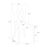 Set of 2 Velvet Upholstered Dining Chairs, White and Chrome B016P225488