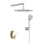 ZUN 10" Rain Shower Head Systems, Dual Shower Heads, Brushed Nickel,Wall Mounted shower W1243102467