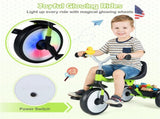 Toddler Tricycle with Rainbow LED Wheels, Foldable 3-in-1 Balance Bike with Carbon Steel Frame, 79279432