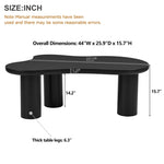 ZUN ON-TREND 44'' x 25.9'' Easy Assembly Cloud Coffee Table with 1.5'' Thick Tabletop, Cream Style N721P190395B