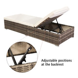 ZUN Oshion Outdoor Leisure Rattan Furniture Pool Bed / Chaise -Grey 69458607