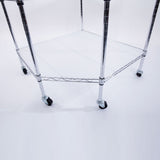 6-Layer Chrome Plated Polygonal Corner Shelf with 2" PP Wheels 680*680*1800 Silver 84088664