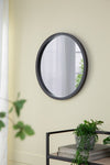 ZUN 20" x 20" Circle Wall Mirror with Wooden Frame and Black Finish, Wall Mirror for Living Dining W2078124341