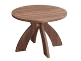 Round Side, 23.6 Inch Circular End with Curved Cross Legs, Melamine Laminated MDF Accent 72468890