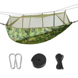 ZUN Camping Hammock, Portable Double Hammock with Net,600lbs Load 2 Persons Hammock w/Mosquito Net 91359901