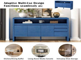 U_Style 60" 3-Door Sideboard with 3 Drawers - Modern Solid Ash Veneer MDF Sideboard, Semi-Open Shelf N711P289141V
