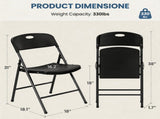 2PCS Black Stackable Plastic Folding Chairs Set, Sturdy Portable Dining Chairs for Home, 89862374