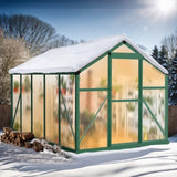 6x10ft Hybrid Polycarbonate Greenhouse Green 00080717
