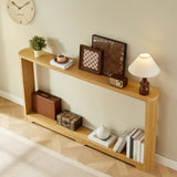 70.1"corrugated texture storage table for entranceways, narrow wooden console sofa table, can be W1162P339115