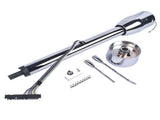 28" Chrome Tilt Street Rod Floor Shift Steering Column with Wheel Adapter No Key 53388355