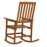 ZUN Acacia Indoor Rocking Chair, Outdoor Solid Wood Patio Furniture New Style Light Brown 24467314