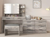 Large Makeup Vanity with Lights, Vanity Table with Charging Station, Vanity Desk with Mirror and 10 58924769