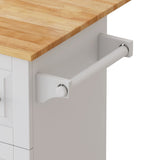 Kitchen Island Cart with 2 Door Cabinet and Three Drawers,43.31 Inch Width with Spice,Towel W75763043