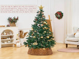 Artisanal Woven Hyacinth Christmas Tree Collar - 28in Espresso Rattan & Wicker Tree Skirt/Base Cover 95800919