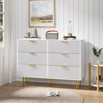 ZUN Modern white 6 Drawers for Bedroom,small size Wooden drawers with Gold Handles, Chest Dresser with W1706P189829