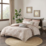 Cotton Jacquard Comforter Set Blush Full/Queen B035128789