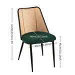 ZUN Green Rattan Dining Chairs Set of 4,Boucle Chairs with Natural Cane Back, Upholstered Dining Room W1164P218674