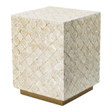 14x14x18" Square Capiz Stool, Cream W2078P326498