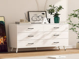 Double-row, 3-layer, 6-drawer cabinet with high legs, fabric-covered, particleboard, non-woven 02256636