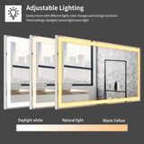 48x24 inch LED Bathroom Vanity Mirror Wall Mounted Adjustable White/Warm/Natural Lights Anti-Fog W70832310