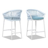 Maiden 27" Set of 2 Patio Counter Stool, Sky Blue Sunproof Olefin B2719P245993