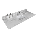 Montary 43x22 inch bathroom stone vanity top engineered stone carrara white marble color with W50921985