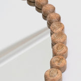 Decorative Round Hanging Wall Mirror with Natural Wooden Bead Design Frame, 32" B346P353979