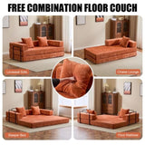 Floor,Compression Sofa,Convertible Floor Sofa Bed-with Pillow Back Support Armrest,Comfy Futon 61809724