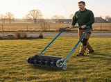 19in Push Spike Aerator, Heavy Duty Rolling Lawn Aerator, Rotary Spike Lawn Aerator, Manual Aeration 64590141