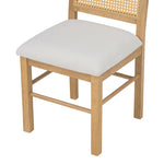 ZUN TREXM 4 Retro Upholstered Chairs with Rattan Backrests for Dining Room and Kitchen N715P170418E