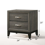 Weathered Grey 2-Drawer Nightstand B062P209015