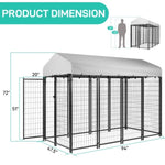 ZUN 8x4x6 FT Outdoor Dog Kennel for Large Dogs, Heavy Duty Welded Wire Steel Dog Playpen Fence with 75545650