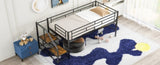 Mid Loft Bed with Storage stairs, Twin, Black MF323325AAB