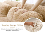 2-seater Modular Sectional Sofa Couches,Soft Fluffy Plush Fabric Bottom Anti-Slip Design,32D High W714P380200