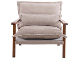 Cloud Shaped Indoor Leisure Chair Solid Wood Armrest, Metal Frame, Chenille Fabric Accent Chair 32203558