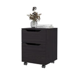 FM FURNITURE Newriver Nightstand with 1 Door and 1 Drawer , Wengue B128P301387