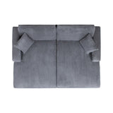 Goliath 86" Oversized Double Chaise Lounge Sofa Bed Carbon Gray Corduroy B2719P318951