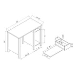 Student desk with hutch home office desk 39"W Compact desk Writing Desk Laptop Desk Red Cocoa B107P269932