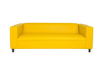 ZUN Yellow Faux Leather Sofa, Modern 3-Seater Sofas Couches for Living Room, Bedroom, Office, and B124142424