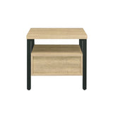 One Drawer Nightstand with 1 Tier Shelf, Oak and Black B016P256523