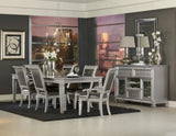 ZUN Modern Glam Design 1pc Dining Table with Extension Leaf Silver Finish Acrylic Inset Framing Dining B011104400